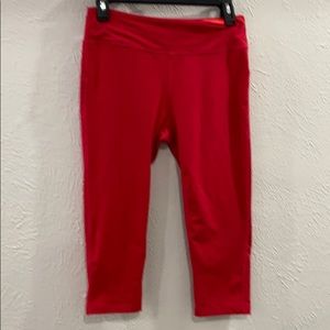 Red working out leggings